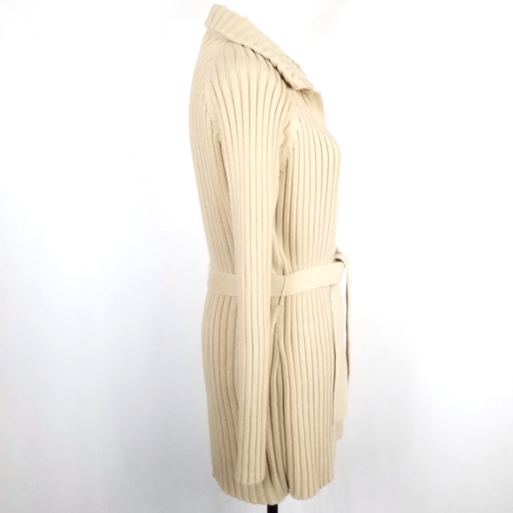 Vintage J.Crew Rib Knit Open Belted Cardigan - Picture 3 of 6